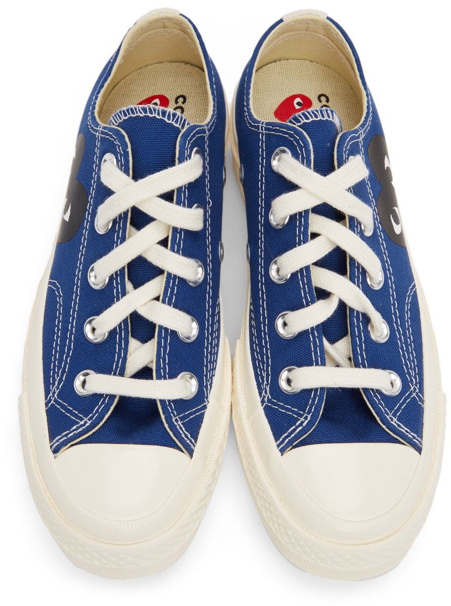 COMME des GARÇONS PLAY Blue Converse Edition Half Heart Chuck 70 Low Sneakers