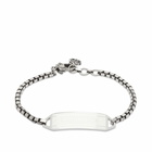 Alexander McQueen Men's Enamel Tag Chain Bracelet in Silver/Ivory