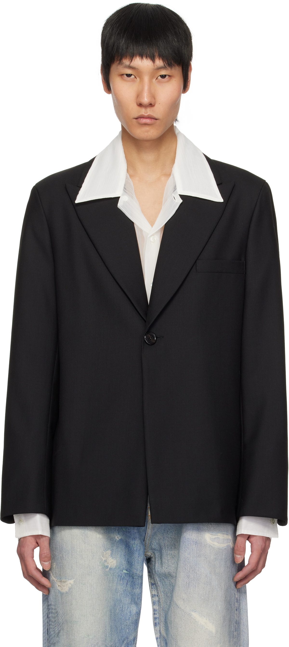 sefr hamra ジャケット Séfr SSENSE Exclusive Navy Hamra Blazer Séfr