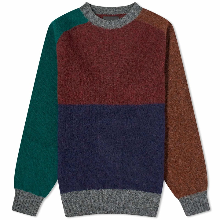 Photo: Howlin by Morrison Men's Howlin' Firecracker Colour Block Crew Knit in Bordeaux