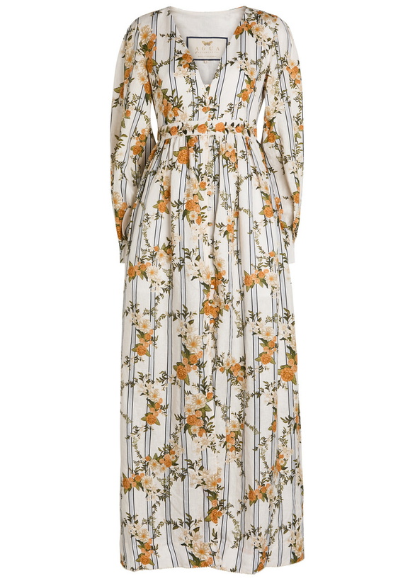 Photo: Agua BY Agua Bendita Frambuesa Floral-print Linen Maxi Dress Multicoloured