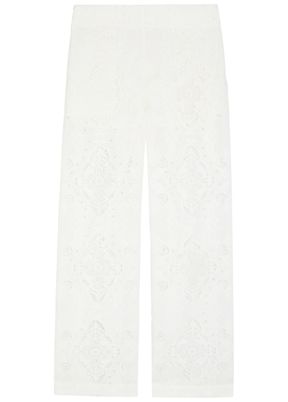 Borgo DE Nor Joshua Lace and Embroidered Trousers White
