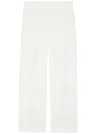 Borgo DE Nor Joshua Lace and Embroidered Trousers White