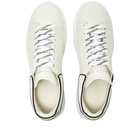 Alexander McQueen Men's Rubber Patch Heel Tab Wedge Sole Sneakers in White