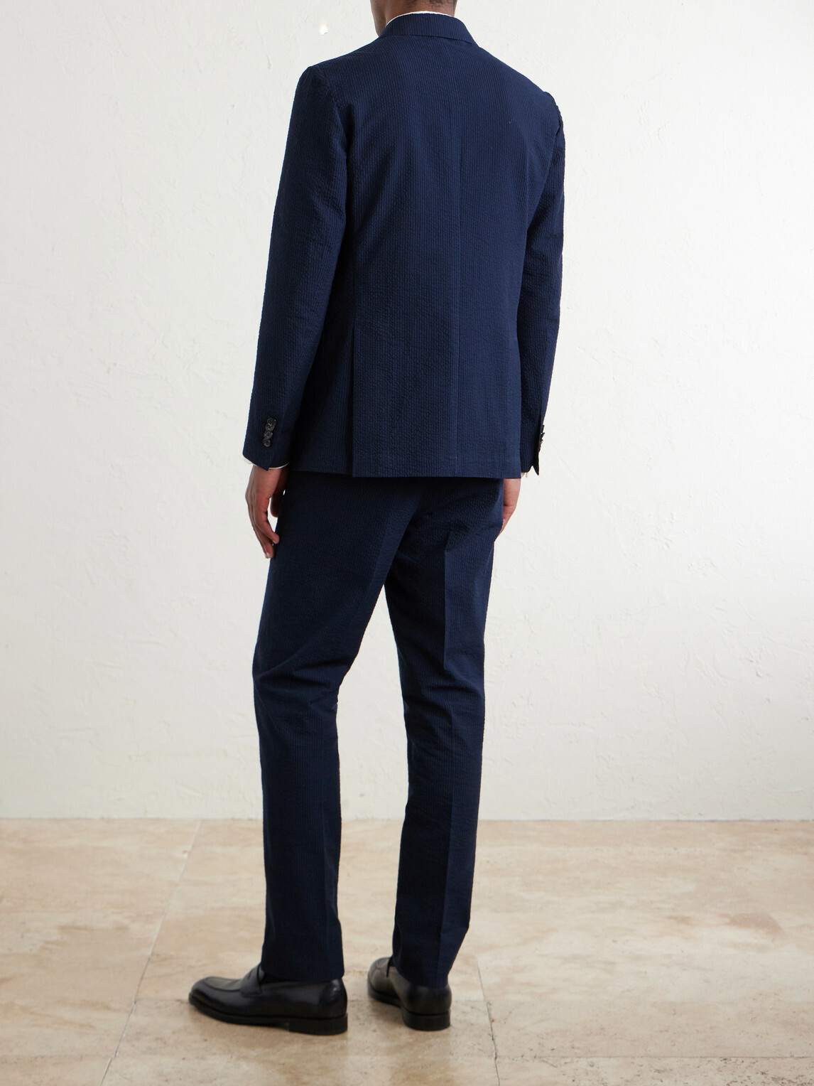 De Petrillo - Cotton-Seersucker Suit Jacket - Blue De Petrillo De Petrillo - Cotton-Seersucker Suit Jacket - Blue De Petrillo