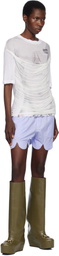 Charles Jeffrey LOVERBOY White Draped Mesh T-shirt