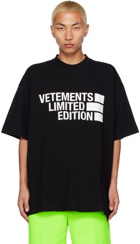 VETEMENTS Black 'Limited Edition' T-Shirt