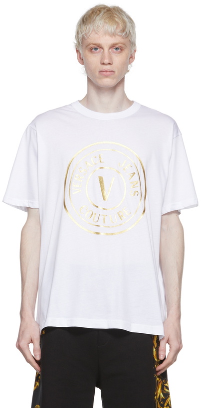 Photo: Versace Jeans Couture White V-Emblem T-Shirt