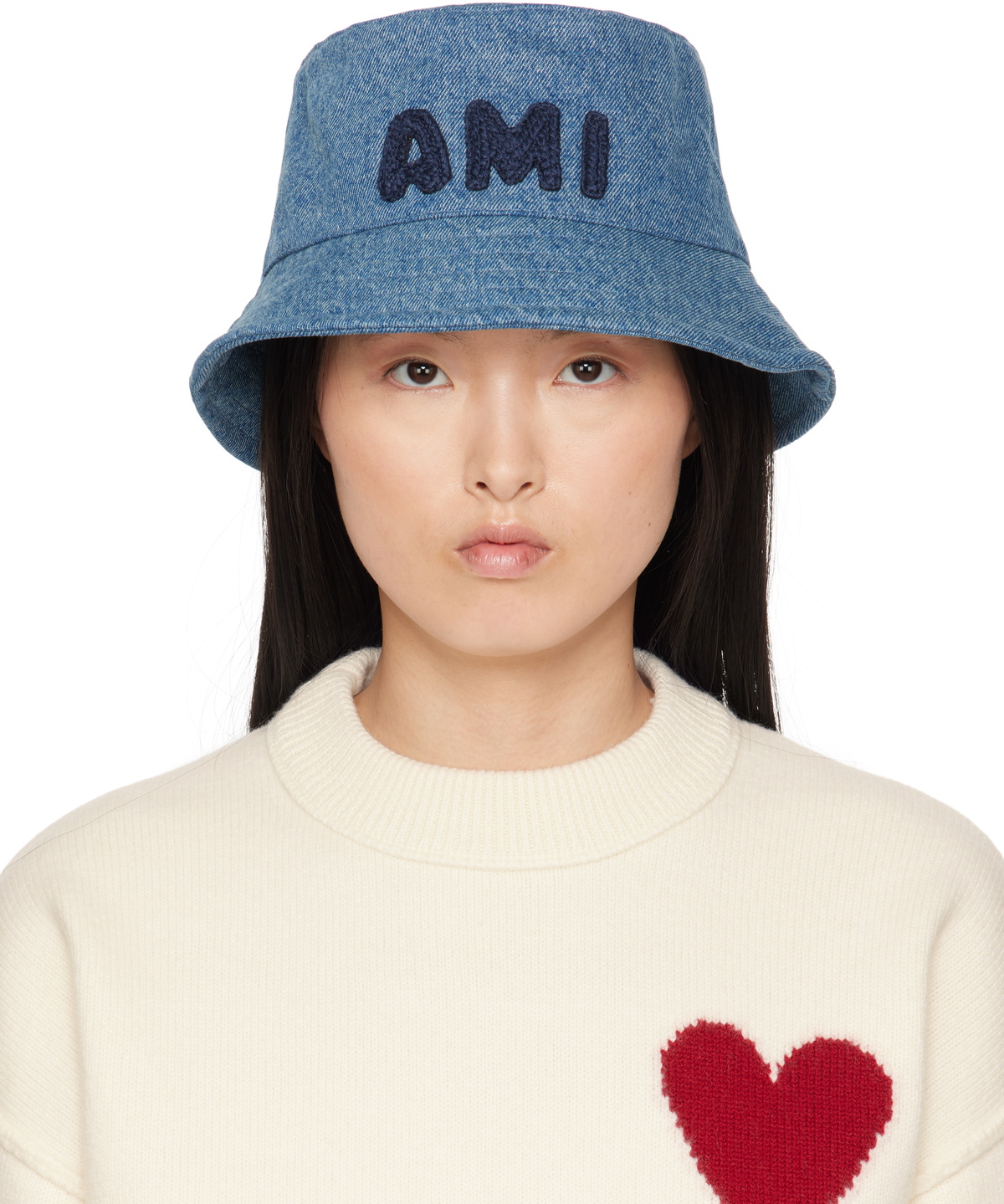 AMI Paris Black Ami De Coeur Bucket Hat AMI