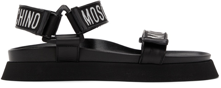 Photo: Moschino Black 'Moschino's Tape' Sandals