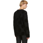 Comme des Garcons Homme Plus Black Worsted Yarn Intarsia Sweater