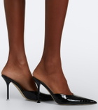 Christen Helix croc-effect patent leather mules