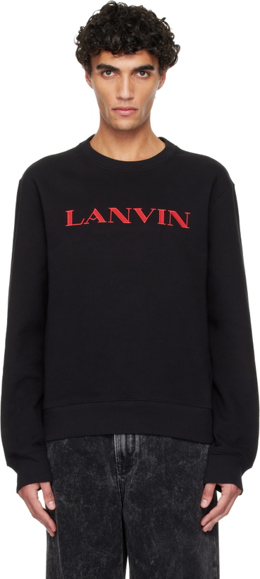 Photo: Lanvin Black 'Lanvin Embroidered' Cotton Sweatshirt