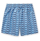 DEREK ROSE - Tropez 9 Mid-Length Printed Swim Shorts - Blue
