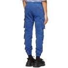 Juun.J Blue French Terry Multi-Pocket Jogger Cargo Pants