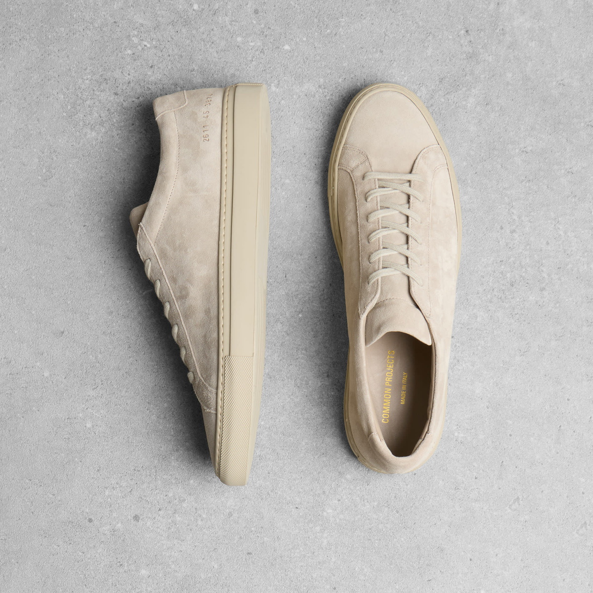Common Projects Men's Achilles Suede Sneaker in Warm Grey