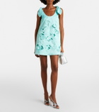Leo Lin Harper bow-detail embroidered minidress