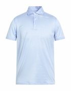 Isaia Mens Polo shirt in Sky blue