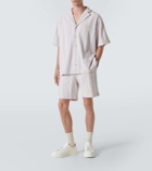Givenchy G Plage striped cotton-blend terry Bermuda shorts