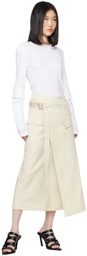 Helmut Lang Off-White Trench Wrap Midi Skirt