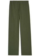 Vince Colette Wide-leg Cotton-poplin Trousers Khaki