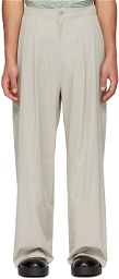 AMOMENTO Taupe Two Tuck Trousers