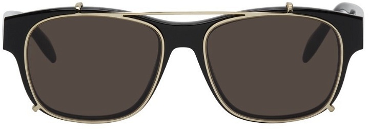 Photo: Alexander McQueen Black & Gold Clip-On Sunglasses