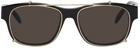 Alexander McQueen Black & Gold Clip-On Sunglasses