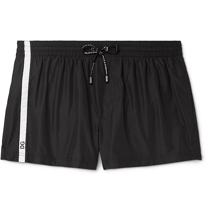 Photo: Dolce & Gabbana - Short-Length Striped Swim Shorts - Black
