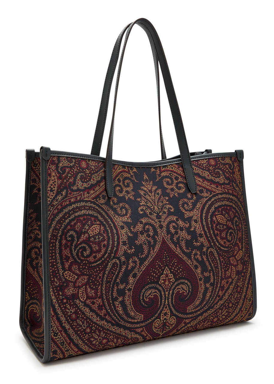 Etro Lovetrotter Large Paisley-jacquard Leather Tote - Multicoloured - One Size