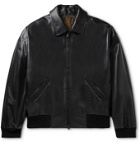 Fear of God for Ermenegildo Zegna - Logo-Embossed Leather Bomber Jacket - Black