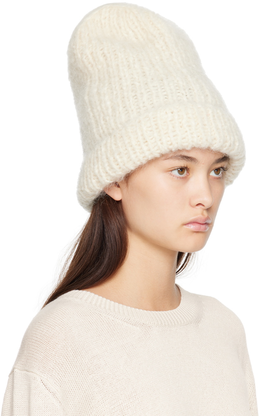 CASEY CASEY Off-White Rolled Brim Beanie