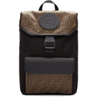 Fendi Black and Brown Forever Fendi Backpack