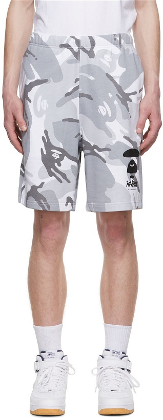 Photo: AAPE by A Bathing Ape Grey Cotton Shorts