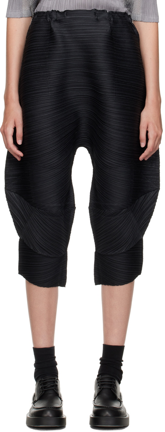 Pleats Please Issey Miyake Bounce Knit Top in Charcoal