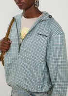 Acne Studios Plaid Hooded Cotton Jacket Blue
