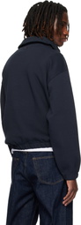 Lacoste Black Loose Fit Zipped Neck Piqué Sweatshirt