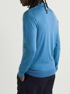 Mr P. - Slim-Fit Merino Wool Polo Shirt - Blue