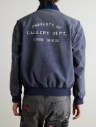Gallery Dept. - Mechanic Corduroy-Trimmed Logo-Print Cotton Bomber Jacket - Blue