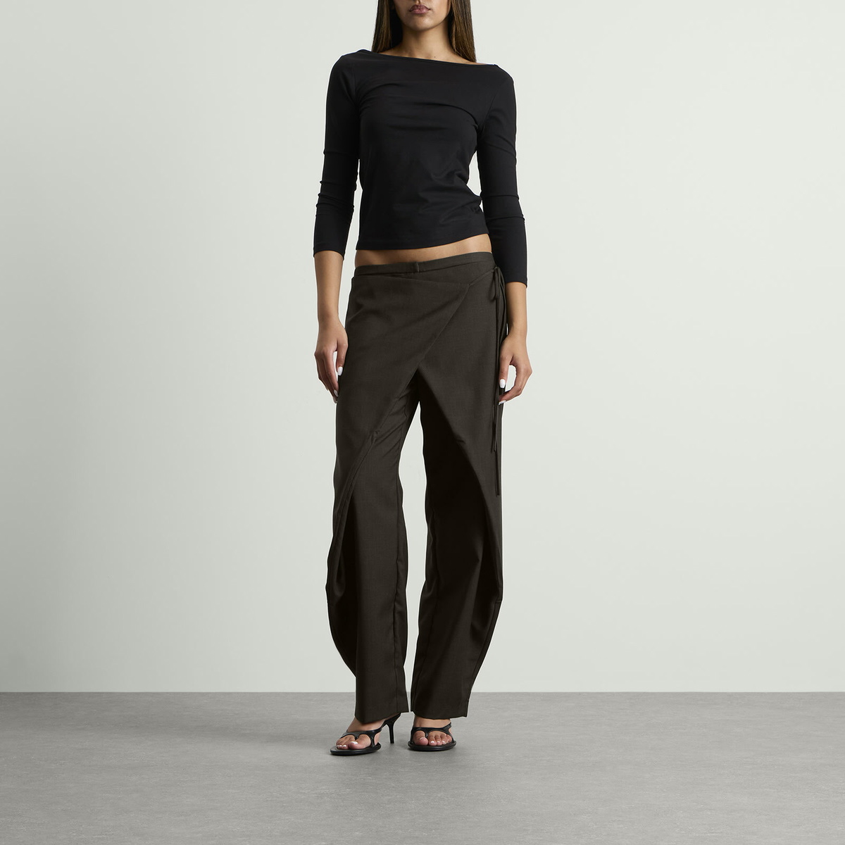 ST. Agni Women's Wrap Rouleau Pants in Umber