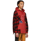 424 Red Wool Reworked Workshirt Hoodie