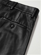 AMIRI - Straight-Leg Pleated Faux Leather Trousers - Black
