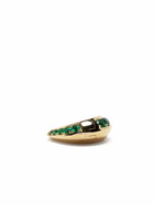 Lizzie Mandler Fine Jewelry 18K Yellow Gold Small Crescent Emerald Hoop Earring