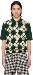 Burberry Green Pattern Polo