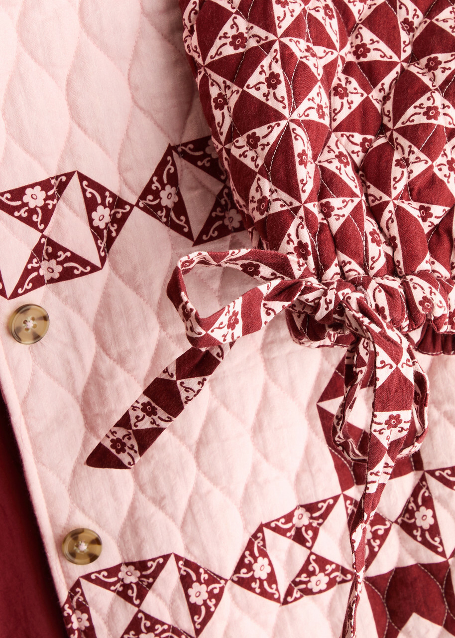 Damson Madder Dahlia Printed Quilted Cotton Coat Pink