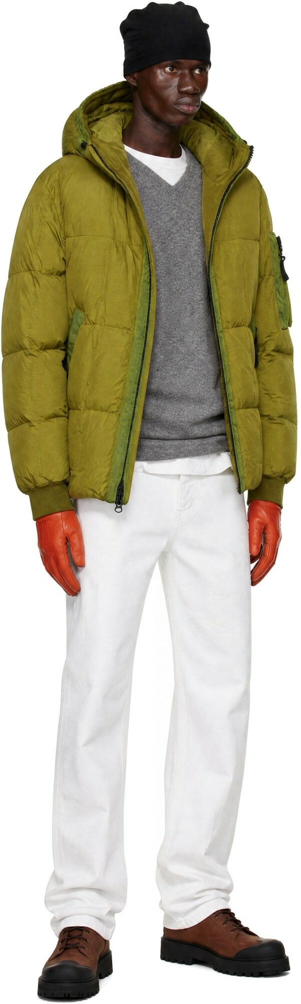 Stone Island Green 4100034 Crinkle Reps NY Down Jacket