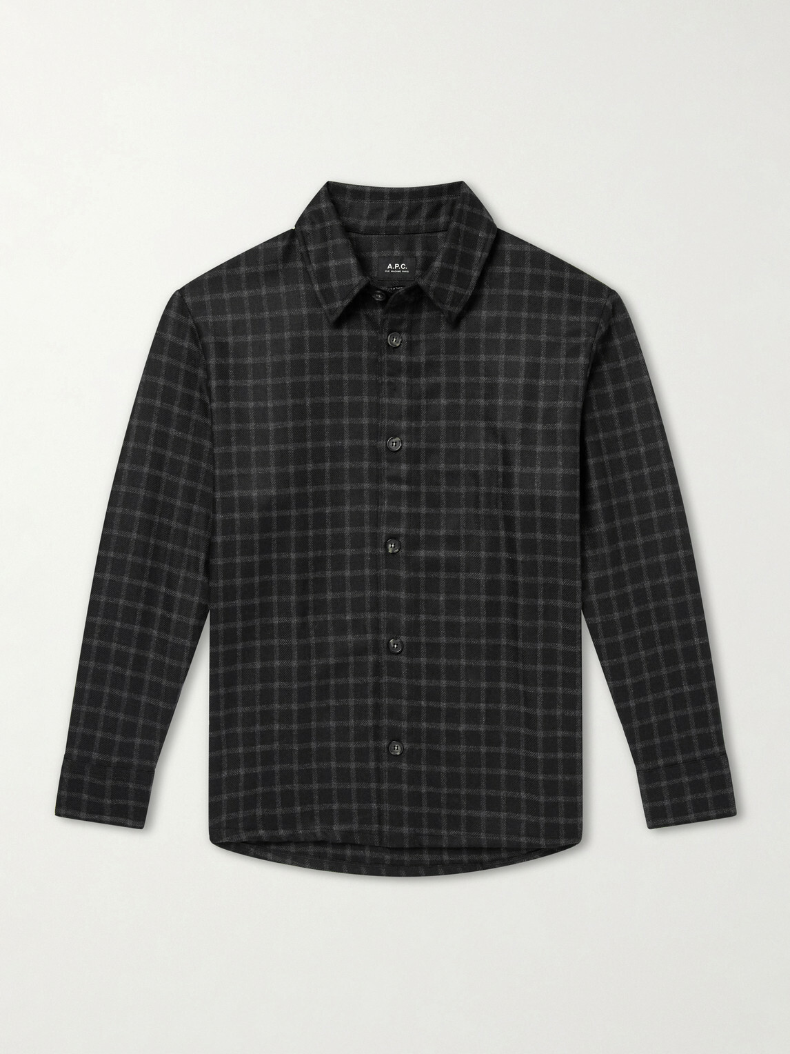 A.P.C. - Bobby Checked Wool-Blend Twill Shirt - Black