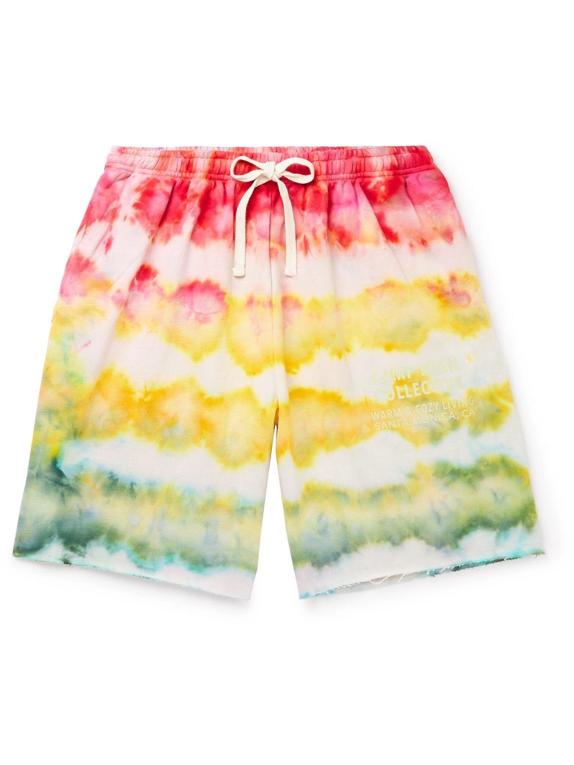 Photo: Camp High - Tie-Dyed Cotton-Jersey Drawstring Shorts - Multi