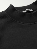 Palm Angels - Printed Distressed Cotton-Jersey Sweatshirt - Black