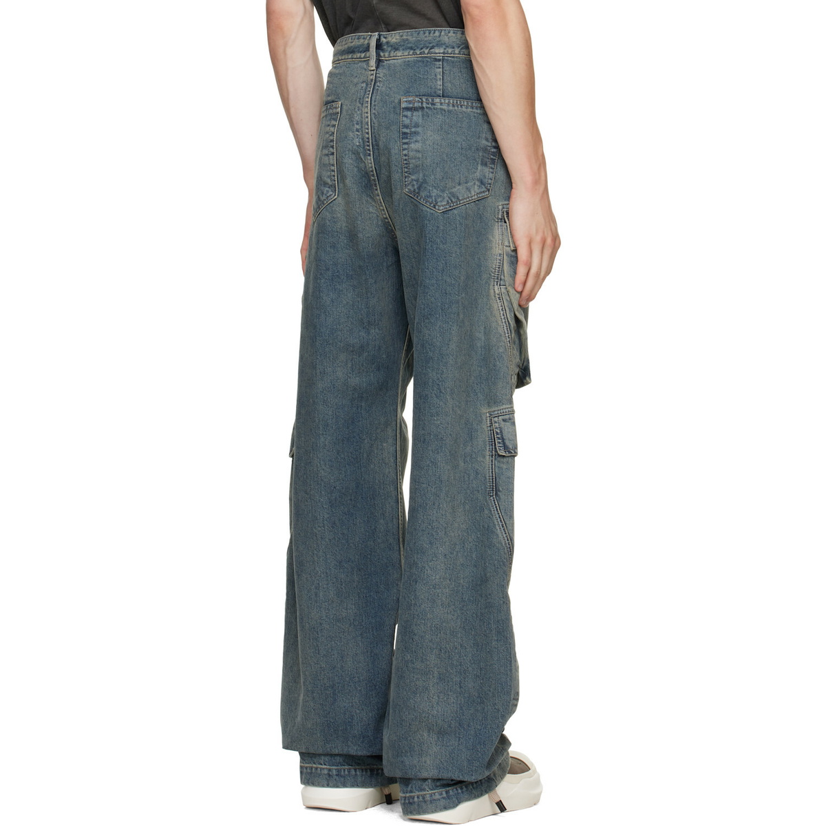 Rick Owens DRKSHDW Blue Tower Double Cargo Jeans